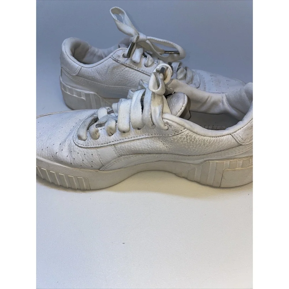 Puma Cali 369155-01 Leather Sneakers, Women's‎ Size 7, White